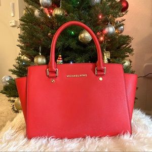 Michael kors red satchel